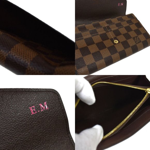 Auth LOUIS VUITTON Portefeuille Sarah Long Bifold Wallet Damier Ebene - Picture 4 of 8